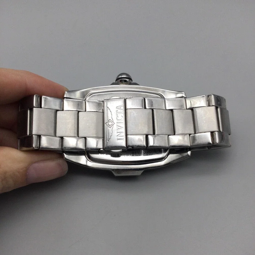 Invicta Lupah Special Edition 15187 Mens Watch 47mm Silver Tone New Battery 7.5